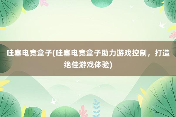 哇塞电竞盒子(哇塞电竞盒子助力游戏控制，打造绝佳游戏体验)