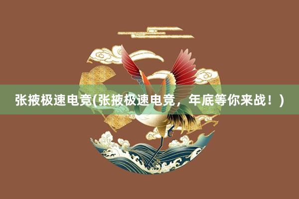 张掖极速电竞(张掖极速电竞，年底等你来战！)