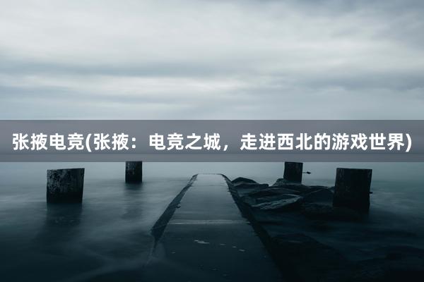 张掖电竞(张掖：电竞之城，走进西北的游戏世界)