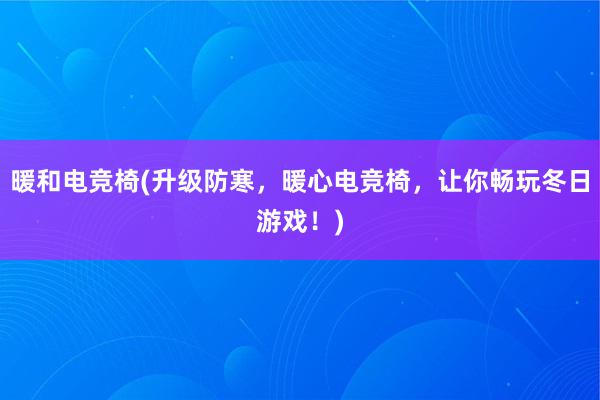 暖和电竞椅(升级防寒，暖心电竞椅，让你畅玩冬日游戏！)