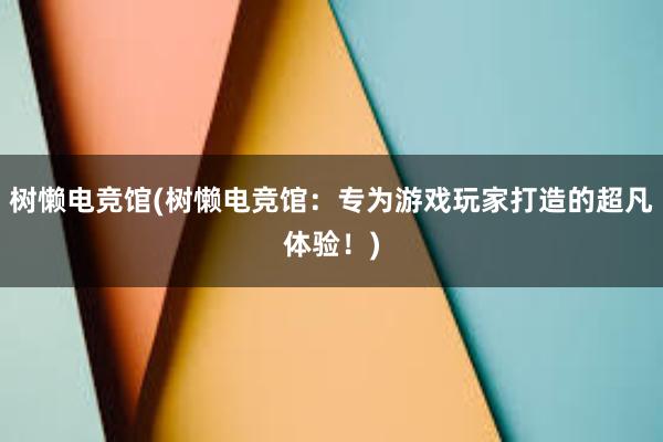 树懒电竞馆(树懒电竞馆：专为游戏玩家打造的超凡体验！)