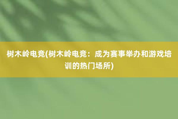 树木岭电竞(树木岭电竞：成为赛事举办和游戏培训的热门场所)