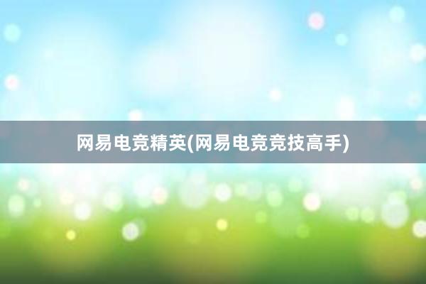 网易电竞精英(网易电竞竞技高手)