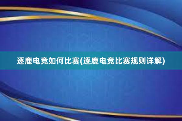 逐鹿电竞如何比赛(逐鹿电竞比赛规则详解)