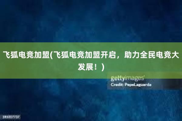 飞狐电竞加盟(飞狐电竞加盟开启，助力全民电竞大发展！)