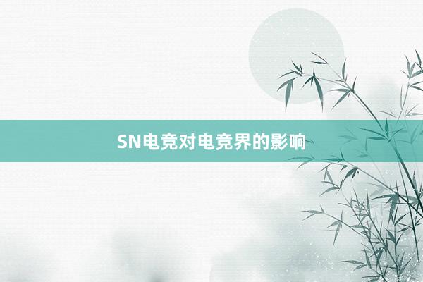 SN电竞对电竞界的影响