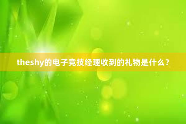 theshy的电子竞技经理收到的礼物是什么？