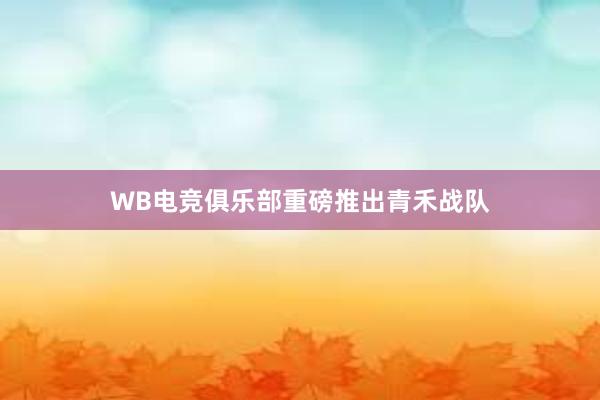 WB电竞俱乐部重磅推出青禾战队