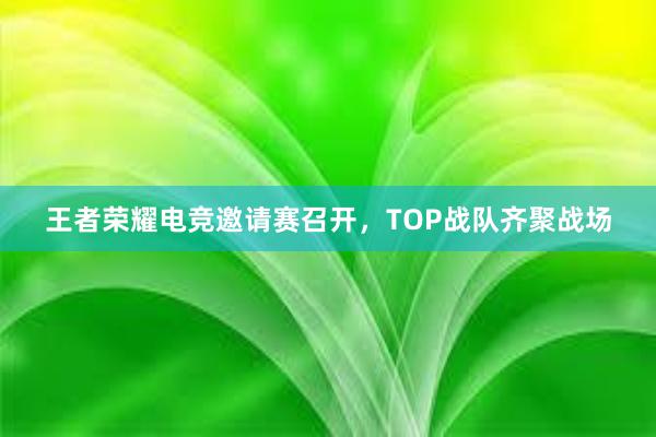 王者荣耀电竞邀请赛召开，TOP战队齐聚战场